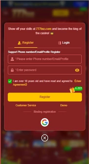 777tez Game Register