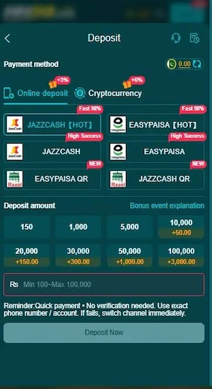 HH98 Game Deposit