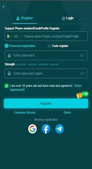 HH98 Game register