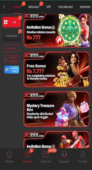 AC777 Game Bonuses