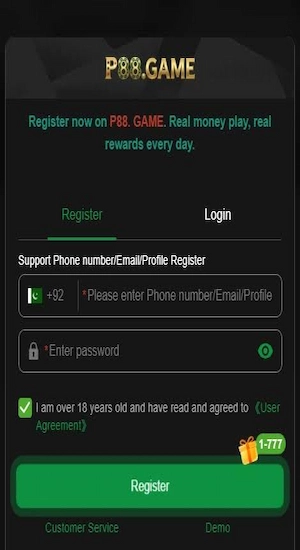 P88 Game Register