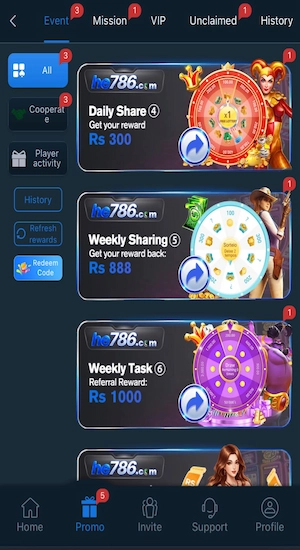 HE786 Game Bonuses