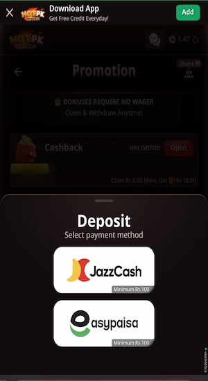 HOTPK Game Deposit
