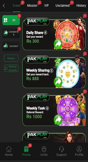 PAKPLAY Game Bonuses