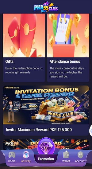 PKR55 Game Bonuses
