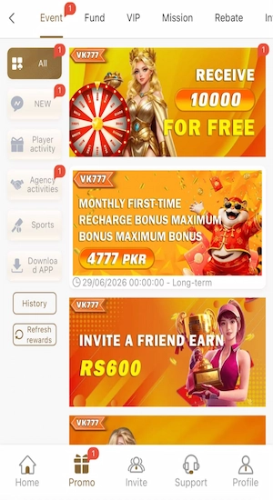VK777 Game Bonuses