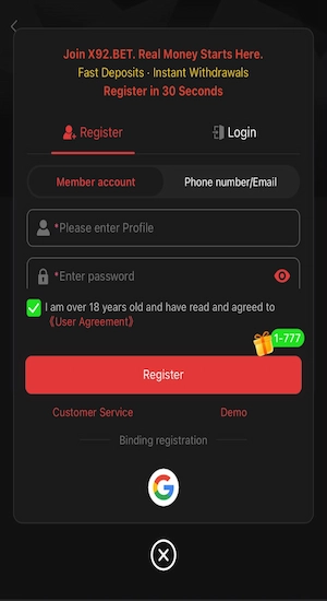 X92 Game Register